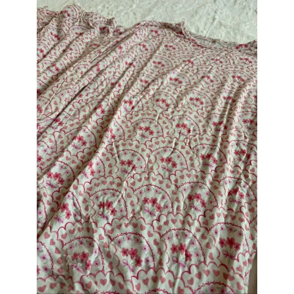 Posh Peanut Pink Floral Pajamas Size 10/12